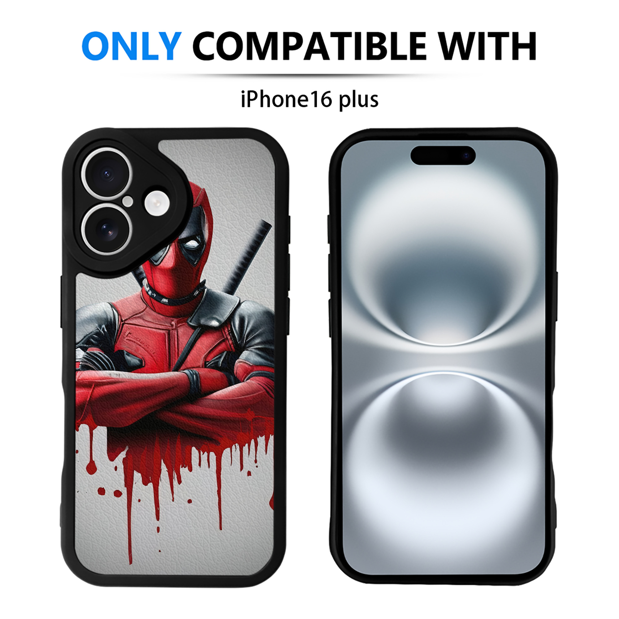 （画像用） Deadpool デッドプール 【iPhone 16シリーズ対応】シリコンスマホケース（レザー調） 材質：シリコン